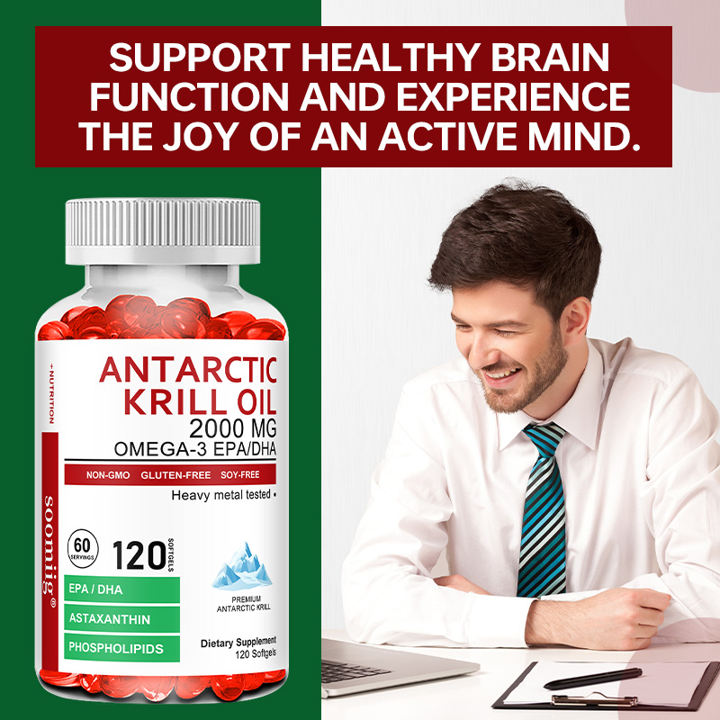 Krill Oil Supplement - Antarktika Krill Yağı Kapsülleri 2000mg,Omega-3,EPA ve