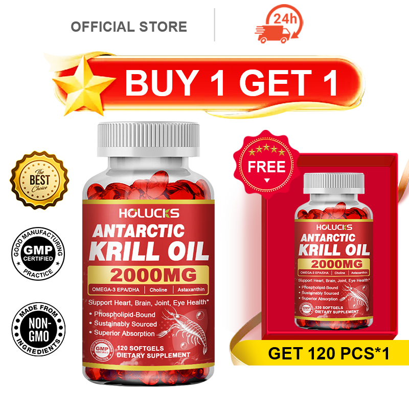 Krill Oil Supplement - HOLUCKS Antarktika Krill Yağı Takviyesi, Omega-3