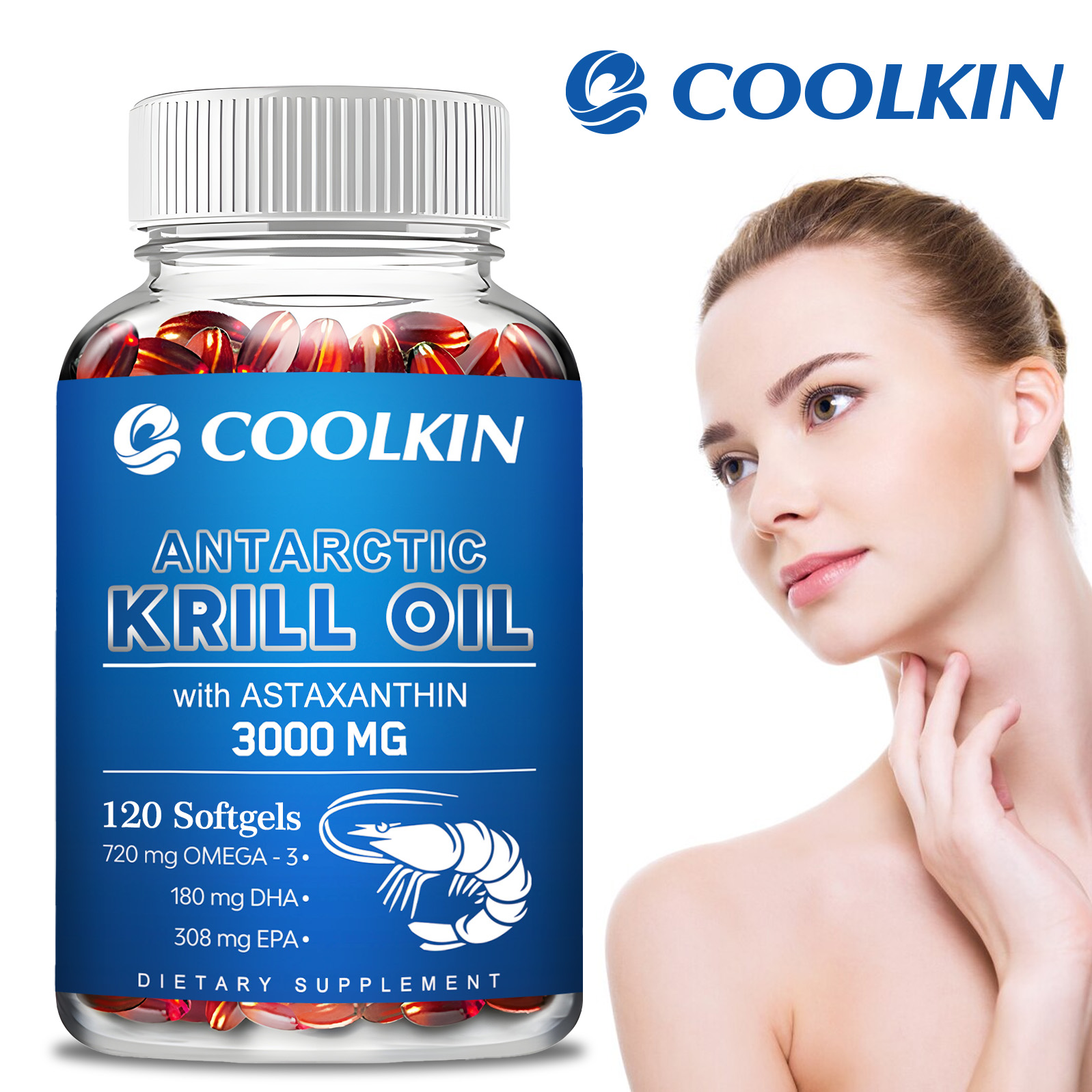 Krill Oil Supplement - Antarktika krili yağ takviyesi-cilt, kemik ve