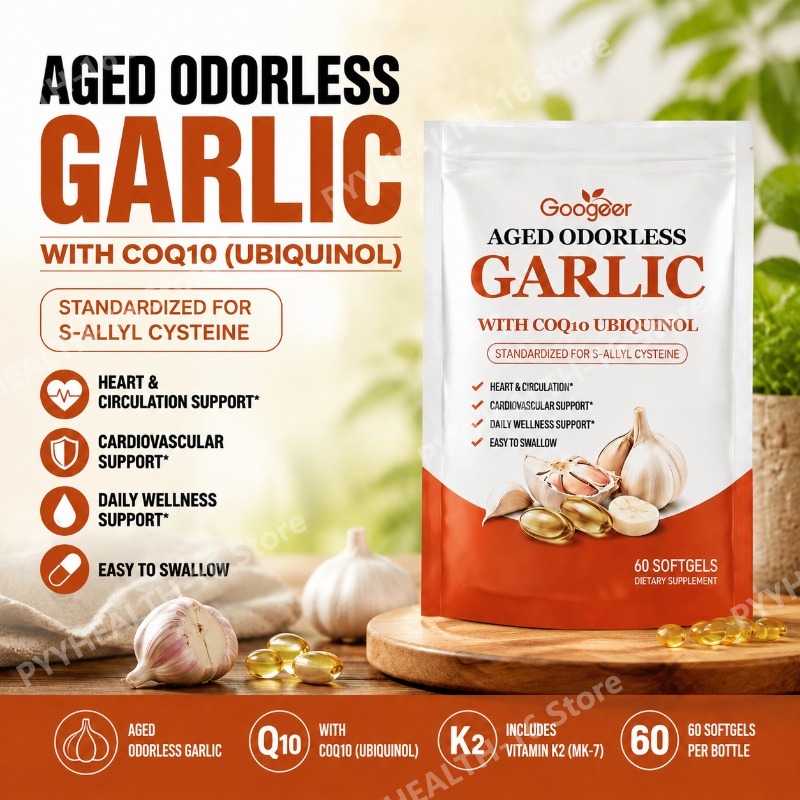 Coq10 Ubiquinol Softgel - Googeer Yaşlanma Karşıtı Kokusuz Sarımsak Softjelleri
