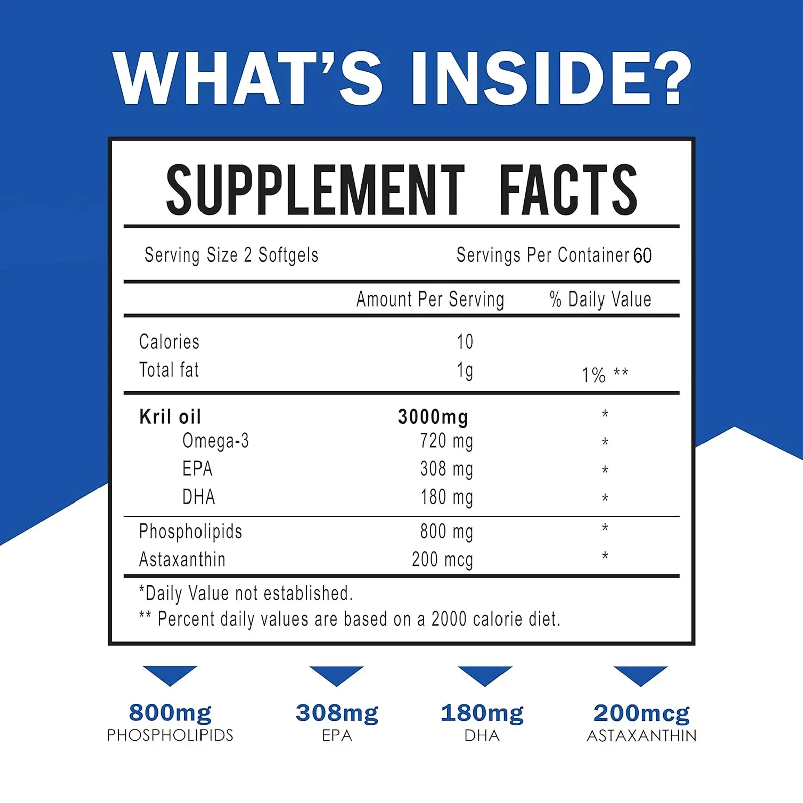 Omega-3 EPA, DHA, astaksantin  - Krill Oil Supplement incelemesi ve fiyatı